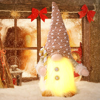 1 x RAW Customer Returns ACAREY Christmas decoration 2 pieces Christmas gnomes with light, decoration H32 55cm plush figures Christmas gnomes with LED Christmas autumn harvest illuminated - RRP €24.19