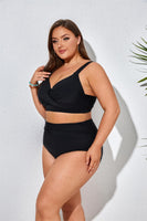 1 x RAW Customer Returns Hanna Nikole Women s Tummy Control Swimsuit Large Size Push Up Swimwear Bikini Set Black 48 - RRP €46.99