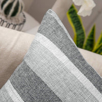 1 x RAW Customer Returns MIULEE Striped cushion covers, cushion cover, linen look, sofa cushion, decorative cushion cover, decorative cushion, decorative couch cushion cover for sofa, office, couch, set of 2, 45 x 45 cm, light grey - RRP €15.86