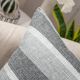 1 x RAW Customer Returns MIULEE Striped cushion covers, cushion cover, linen look, sofa cushion, decorative cushion cover, decorative cushion, decorative couch cushion cover for sofa, office, couch, set of 2, 45 x 45 cm, light grey - RRP €15.86