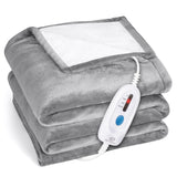 1 x RAW Customer Returns decke1, 180x130cm heated blanket with 6 heating levels and 8H automatic switch-off, Fannel Sherpa blanket, machine washable up to 30 C, quick heating for bedroom office, digital display - RRP €40.33