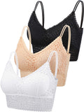 3 x Brand New 3 Pieces Lace Bra Camisole Bralette Lace Bandeau Bra Lace Top for Women Girls Sports Daily Wear Color 1, XL  - RRP €71.97