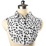 7 x Brand New Wearlizer Women Collar Detachable Half Shirt Blouse In Cotton White Black Jeans While Leopard  - RRP €42.28