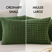 1 x RAW Customer Returns MIULEE Set of 2 Decorative Corduroy Cushion Covers Granules Striped Solid Square Throw Pillow Cases for Sofa Couch Home Bedroom 30x50cm 12x20in Light Green - RRP €10.08