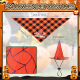 3 x Brand New Aoriher Pet Halloween Costume Dog Bandana and Pet Witch Hat Cat Bib with Bat and Pumpkin Pattern Halloween Accessories for Dogs and Cats - RRP €54.0