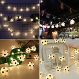 1 x RAW Customer Returns OSALADI Football String Lights 9.8 Feet 20 Leds Football Shape String Lights For Boys Bedroom Battery Operated Football Decor String Lights Indoor Outdoor - RRP €19.75