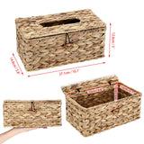 1 x RAW Customer Returns SUMNACON Brown Tissue Box Made of Rattan with Decker Facial Tissue Boxes Napkins Storage Box for Bathroom Living Room Office Restaurant Handicrafts Rectangle Large  - RRP €19.15