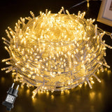 1 x RAW Customer Returns GlobaLink 500LED Christmas Lights Outdoor, 100M Fairy Lights Outdoor Power Cluster Fairy Lights Warm White Waterproof IP44 with 8 Modes for Indoor and Outdoor Christmas Railing Balcony Garden Decoration - RRP €44.74