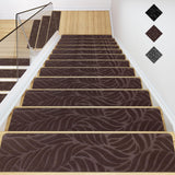 2 x RAW Customer Returns GOYLSER Stair Mats for Wooden Stairs-Anti-Slip Stair Carpet Treads, Felt Self-Adhesive Stair Mats Inside 15 Pieces 76x20cm Brown Banana Leaf - RRP €100.82