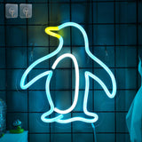 1 x RAW Customer Returns Attivolife Penguin Sign for Wall Decoration, Illuminated LED Lamp in Special Animal Shape with Dimmable USB, Unique Home Living Room Shop Cafe Store Party Decor Birthday Gift - RRP €27.22