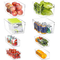 3 x Brand New Greentainer Plastic Refrigerator Containers, 4 Large 4 Small Stackable Food Storage Containers with Handle for Refrigerator, Pantry, Cupboard, Kitchen, Countertops, Wardrobe, - RRP €68.4