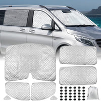 1 x RAW Customer Returns Technology Thermomat Replacement for Mercedes-Benz VITO III W447 Viano 2014-2022, Driver s cab 7-piece, Aluminum foil foldable sun visor, Sun protection windshield cover - RRP €65.78