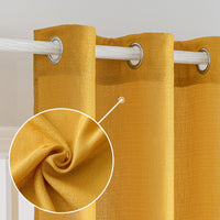 1 x RAW Customer Returns MIULEE 2 Units Translucent Living Room Curtains Polyester Linen with Eyelets Modern Bedroom Curtains Window Living Room Bedroom Dining Room Kitchen 140 x 145 cm Gold - RRP €32.31