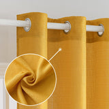 1 x RAW Customer Returns MIULEE 2 Units Translucent Living Room Curtains Polyester Linen with Eyelets Modern Bedroom Curtains Window Living Room Bedroom Dining Room Kitchen 140 x 145 cm Gold - RRP €32.31