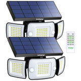 1 x RAW Customer Returns INTELAMP solar lamps for outdoor use with motion detector, 6000 mAh 1200LM solar lights for outdoor use with remote control, 270 lighting 4 modes solar outdoor wall light - RRP €89.99