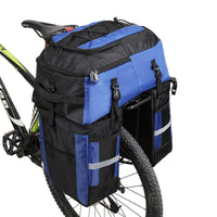 1 x RAW Customer Returns WILDKEN 3 in 1 Bike Bag, 70L Waterproof Bike Luggage Carrier Bag, Multifunctional Bike Pannier, Reflective Side Bag, with Rain Cover Blue  - RRP €50.41