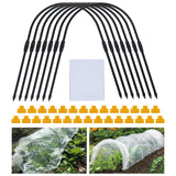 3 x Brand New G-LEAF 12 pieces 65 x 60 cm planting tunnel garden tunnel bird deterrent net greenhouse steel plant support with 2.5 x 5.5 m 8s PE film for garden, plant, garden stakes - RRP €117.93