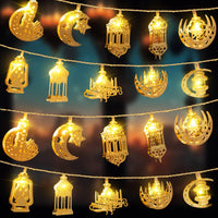 19 x Brand New Hiboom Eid Al Adha Decoration Eid Mubarak String Lights Kerosene Lantern Moon Star Fairy Lights Battery Operated String Lights Ramadan Lighting for Indoor Outdoor Party Supplies 10 Feet 20 LEDs  - RRP €387.6