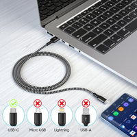 1 x RAW Customer Returns Adaptive Fast Charger and 2M USB Type C Nylon Cable, KAIMENGLONG Fast Charge 3.0 Adapter USB-C Charging Cable Quick Charge for Samsung Galaxy S20 S10 S9 S8 Note 20 10 9 8, Z Flip3 2 Pack  - RRP €19.22