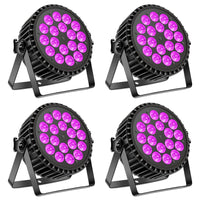 1 x RAW Customer Returns 4pc UV LED Par Light Spotlights 200W 18 LEDs 4 in 1 LED Stage Light Spotlight DMX512 RGB 8 Channels with Par Light Mixing Infinite Rainbow Effect for Stage DJ Party Show Bar Halloween Christmas - RRP €248.99