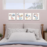 2 x Brand New SUMGAR Funny Boho Wall Picture Face Paint Modern Painting for Bedroom Children Decor Hallway Living Room 30x30cm 4 Pieces - RRP €40.8