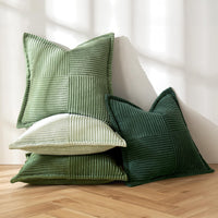 1 x RAW Customer Returns MIULEE Set of 4 Corduroy Cushion Covers Soft Throw Pillows Decorative Pillowcase Modern Cushion Cover Sofa Cushion Decorative Pillow Couch Cushion for Living Room Bedroom Green Series 40 x 40 cm - RRP €25.2