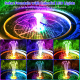 1 x RAW Customer Returns AISITIN Solar Fountain 3.5W Upgrade Tempered Glass Colorful LED Solar Pond Pump with Adjustable Support Rod, Round Solar Fountain with 19 Fountain Styles for Garden Pond, Bird Bath, DIY Water Feature - RRP €30.24