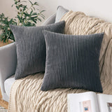 1 x RAW Customer Returns MIULEE Set of 2 cushion covers, corduroy cushion cover, decorative cushion cover, sofa cushion, couch cushion, decorative cushion cover, decorative cushion cover with hidden zip, 60 x 60 cm, grey - RRP €28.99