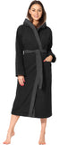 1 x RAW Customer Returns Ladeheid ladies terry bathrobe made of 100 cotton LA40-191 black-30 dark grey-12, S  - RRP €34.8