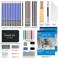 1 x RAW Customer Returns Shuttle Art 52PCS Professional Colored Pencils, Drawing Pencil Kit, Drawing Case with Drawing Pencils, Graphite Charcoals, Drawing Pad, Artist Drawing Kit for Adults Children Artist - RRP €25.99