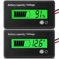 1 x RAW Customer Returns DC 12V 24V 36V 48V 72V Battery Capacity Voltage Meter with Alarm, Battery Capacity Gauge Indicator, Battery Indicator Monitors, Lead Acid and Lithium Ion Battery Tester Green Light  - RRP €9.06