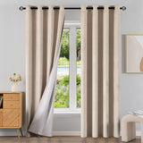 1 x Brand New EMEMA 2 pieces blackout curtain velvet curtains opaque curtain with eyelets thermal curtain eyelet curtain blackout curtains for bedroom living room, 140 x 175 cm W x H milk white - RRP €36.29