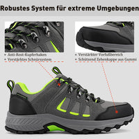 1 x RAW Customer Returns ODCKOI Hiking Shoes Men Waterproof Lightweight Trekking Shoes Men Outdoor Non-Slip Abrasion-Resistant Ankle Mountain Boots, Camping, Hiking, Mountain Biking, Trail Running, Running Sneakers Gray Green EU 43  - RRP €58.48