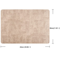 1 x RAW Customer Returns Placemats leather set of 4 placemats PU artificial leather placemats, heat-resistant placemats, double-sided placemats, washable waterproof 43 x 30 cm place mats for home kitchen restaurant apricot - RRP €24.19