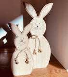 2 x Brand New khevga decorative Easter bunny made of wood, set of 2 - RRP €40.0