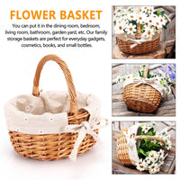 1 x RAW Customer Returns Roundsky Hand-Woven Wicker Basket, Simulation Flower Basket, Small Flower Basket, Handmade Gift Basket - RRP €22.82