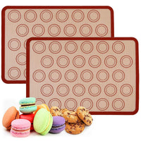 1 x RAW Customer Returns 2 pieces baking mat for macarons, non-slip baking mat, non-stick, reusable, for macaroons, cookies, bread, pizza mat - RRP €14.48