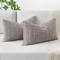 1 x Brand New MIULEE Corduroy Cushion Covers for Sofa Pillowcases Bedroom Decorative Cushion Covers Sofa Bed Home Cafe 30X50cm 2 Pieces Light Gray - RRP €22.8