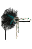 1 x RAW Customer Returns BABEYOND 1920s Headband Women s Peacock Feather Hair Clip Gatsby Carnival Costume Hair Accessories - RRP €18.14