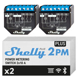 1 x RAW Customer Returns Shelly Plus 2PM - 2 Pieces, Relay Switch with consumption measurement, 2 channels - 16A, Wi-Fi and Bluetooth, For roller shutters, shutters, blinds, Compatible with Alexa and Google Home, iOS Android App - RRP €49.99