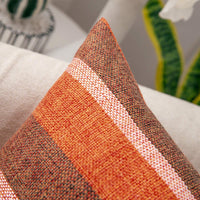 1 x RAW Customer Returns MIULEE Set of 2 Stripe Cushion Covers Pillow Case Linen Look Sofa Cushion Decorative Pillow Cover Throw Pillow Decorative Couch Cushion Cover for Sofa Office Couch Bedroom Living Room 50 x 50 cm Orange - RRP €19.99