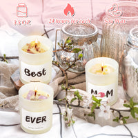 1 x Brand New GROBRO7 3Pcs Spiritual Crystal Candle Set for Mom, Dried Flowers Scented Candle Healing Gemstones Aroma Natural Soy Wax, Yoga, Meditation for Christmas Anniversary Birthday Gift for Her - RRP €24.19