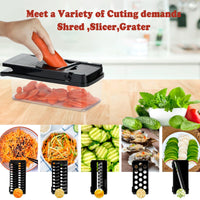 1 x RAW Customer Returns Vegetable cutter multifunctional, 15 in 1 onion cutter stainless steel, vegetable cutter vegetable slicer manual - onion chopper, potato cutter, vegetable grater with egg separator black  - RRP €19.98