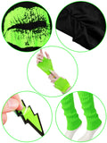 1 x RAW Customer Returns Blulu 80 Years Costume Accessory Set, T-Shirt Tutu Headband Earring Necklace Leg Warmers XL, Fluorescent Green  - RRP €35.28