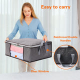 1 x RAW Customer Returns Vieshful 6 Pack Foldable Storage Bag 35L Transparent Window Carrying Handles Underbed Ideal for Duvets Blankets Pillows Plush Toys Jackets Clothes Gray - RRP €24.99