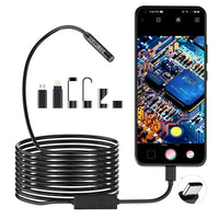 1 x RAW Customer Returns Pancellent 1920P HD Snake Inspection Endoscope, Type-C Borescope, Camera with 8 LED Lights for Android and iOS Smartphones, iPhone, iPad, Samsung 5M  - RRP €23.33