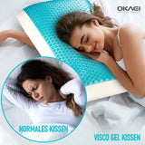 1 x RAW Customer Returns Okaei GelCell - Memory foam pillow with cooling gel cover - Comfortable pillow - Ergonomic pillow - Cooling pillow - Pillow for a pleasant sleep 60x40 15cm  - RRP €45.37