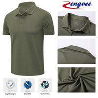 1 x RAW Customer Returns ZENGVEE Pack of 3 Polo Shirts Men Short Sleeve Golf Polo T Shirt Men Breathable Quick-drying T-Shirt Men Casual Sport Quick-drying Outdoor Collared Shirt Summer 1223-Black Gray Green-M  - RRP €42.99