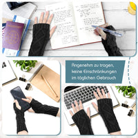 6 x Brand New SPOKKI 2 Pairs of Fingerless Gloves Women s Knitted Half Finger Gloves Mittens Warm Gloves for Indoor and Outdoor Activities Black Light Gray  - RRP €165.6