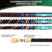 1 x RAW Customer Returns Yofidra Flexible Garden Hose 22.5m, 3-Layer Latex Water Hose with 3 4 Inch and 1 2 Inch Metal Connectors, 3450D Fabric, Kink-Free, Durable Garden Hose with 10 Nozzles - RRP €37.36